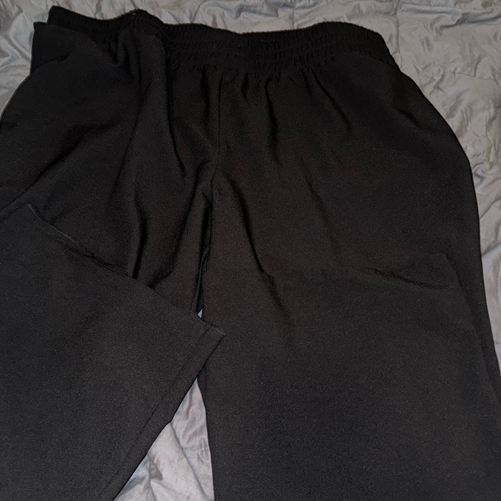 Black wide leg slacks